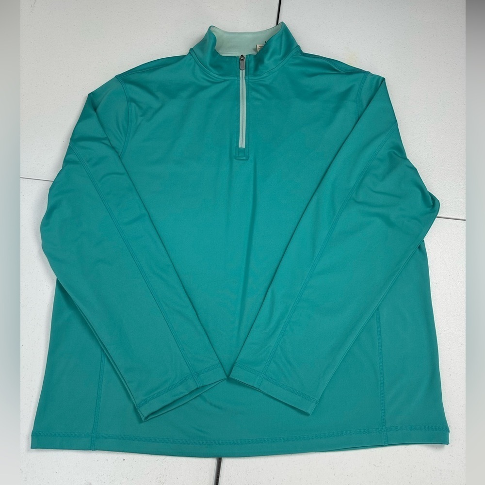 Rorie Whelan Golf Quarter Zip Long Sleeve UPF Pullover Dry Wicking Aqua Teal XXL - Picture 7 of 9